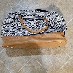 Stylish Tan and Black Patterned Women's Bag